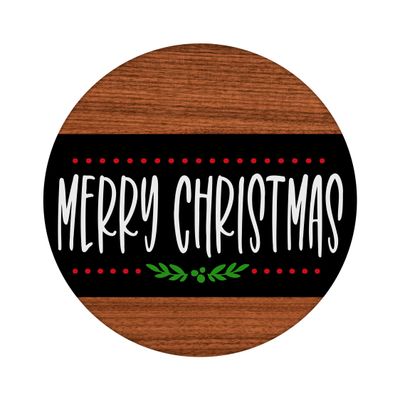 Merry Christmas Round Metal Sign