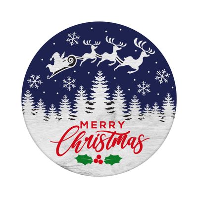 Merry Christmas Round Metal Sign