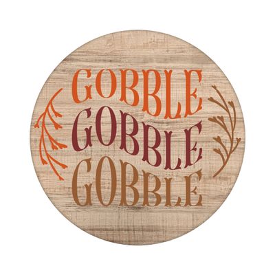 Gobble Thanksgiving Round Metal Sign