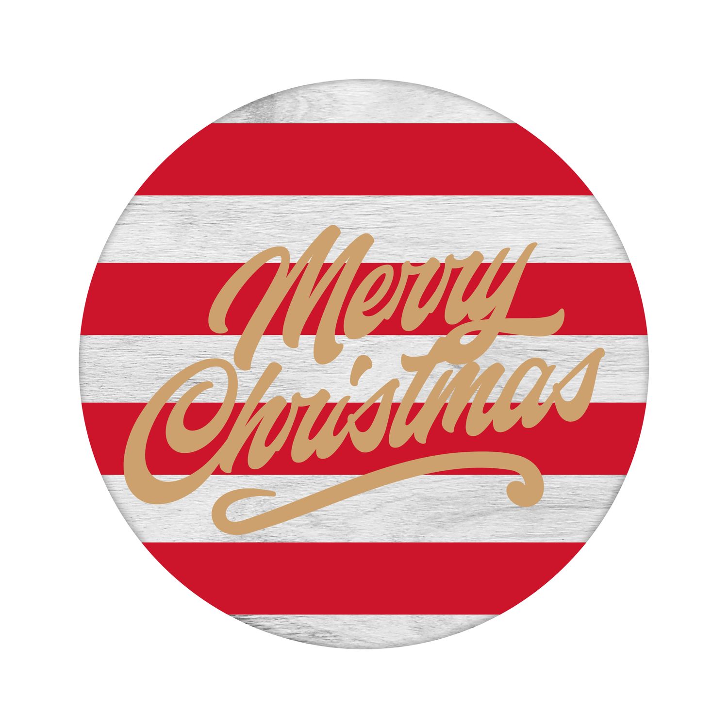 Merry Christmas Round Metal Sign