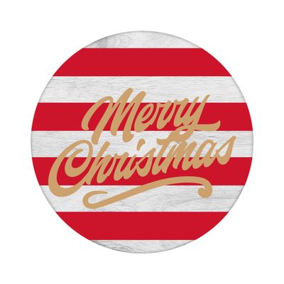 Merry Christmas Round Metal Sign