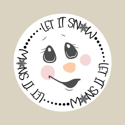 Let it Snow Snowman Christmas Round Metal Sign