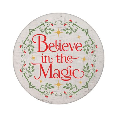Believe in the Magic Christmas Round Metal Sign