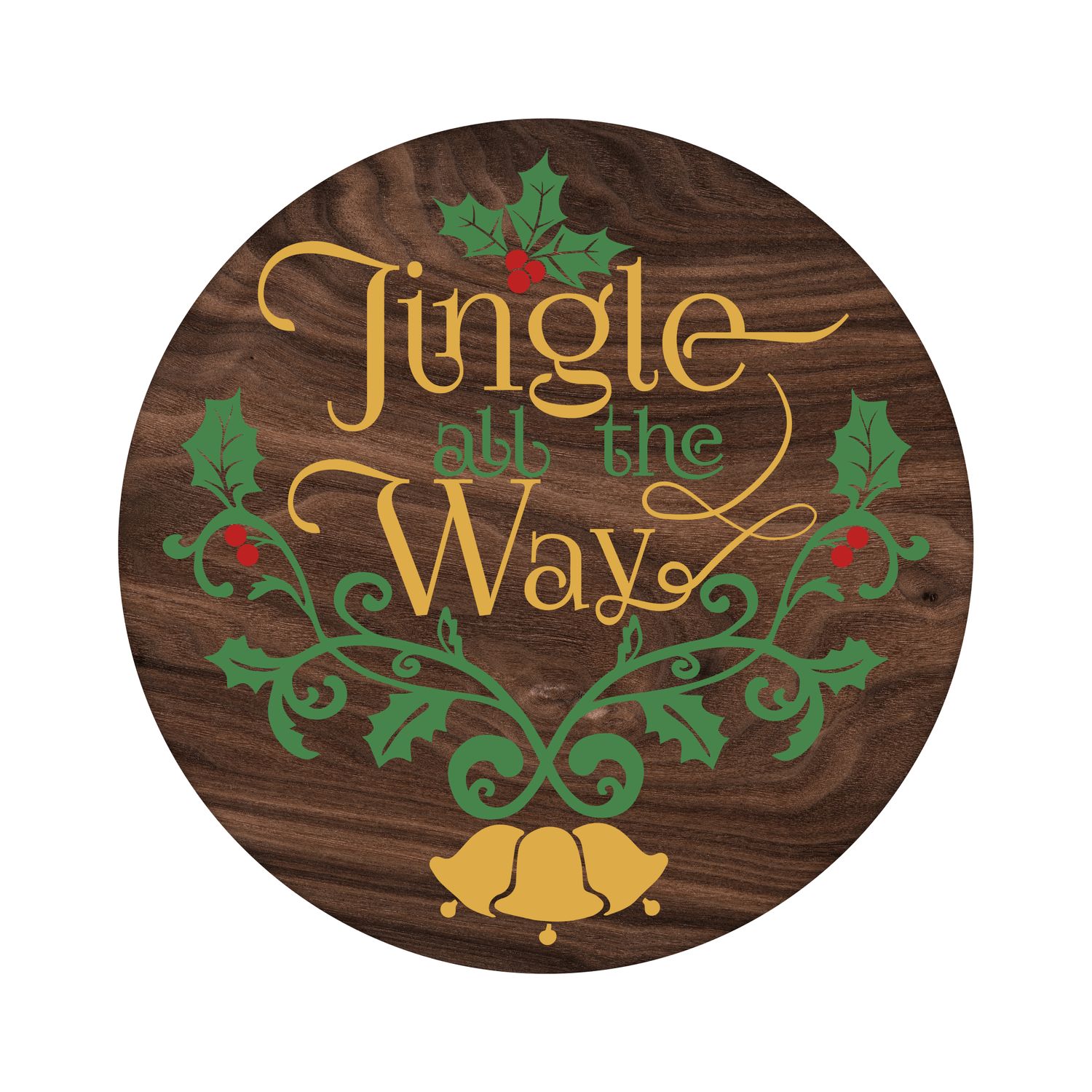 Jingle all the way Christmas Round Metal Sign