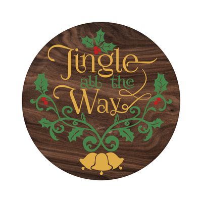 Jingle all the way Christmas Round Metal Sign