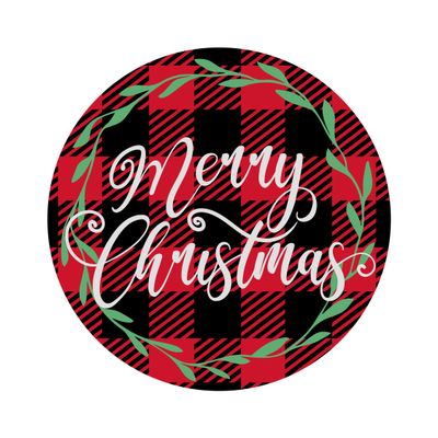 Merry Christmas Round Metal Sign