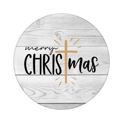 Merry Christmas Round Metal Sign