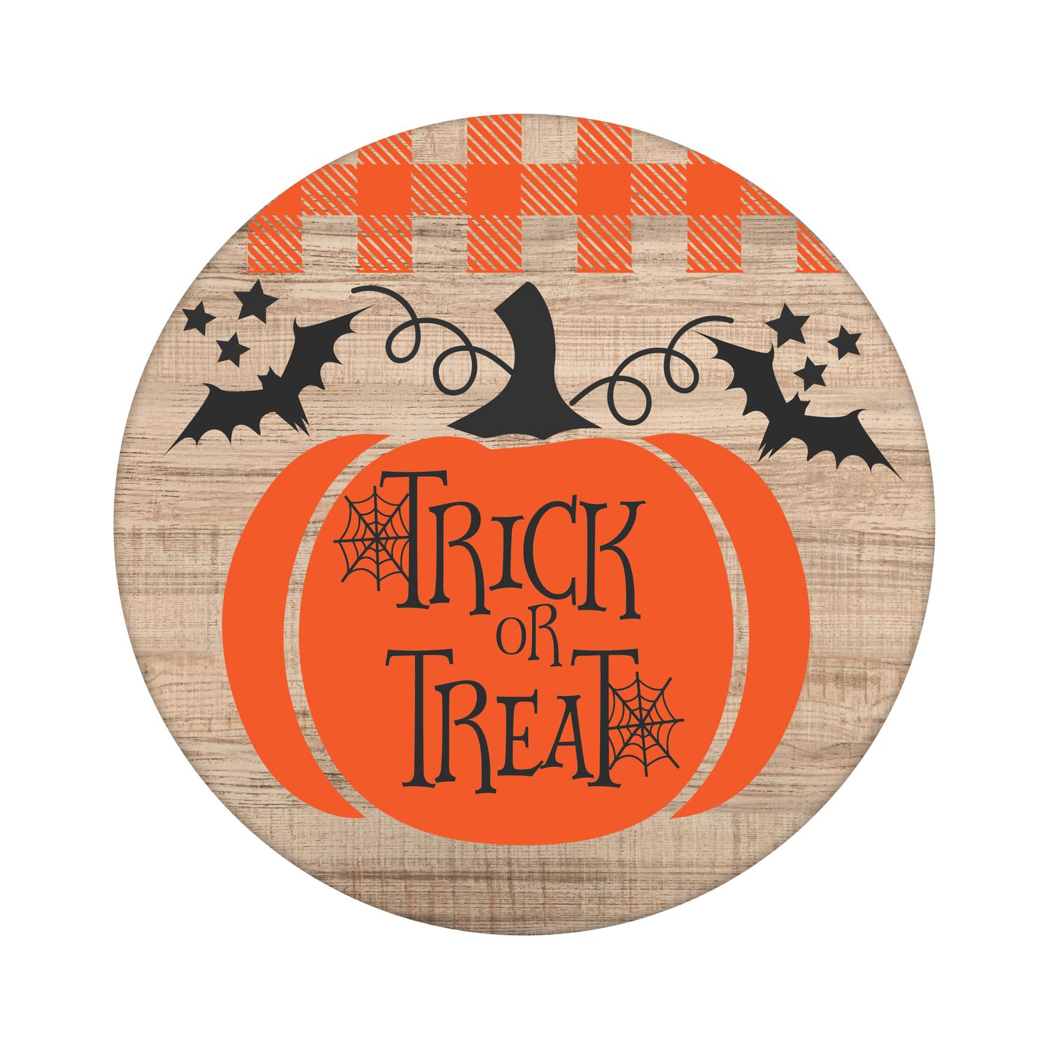 Trick or Treat Halloween Round Metal Sign