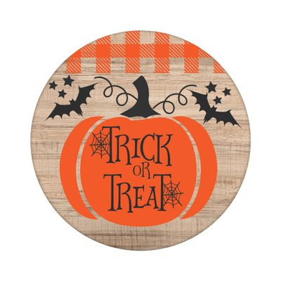 Trick or Treat Halloween Round Metal Sign