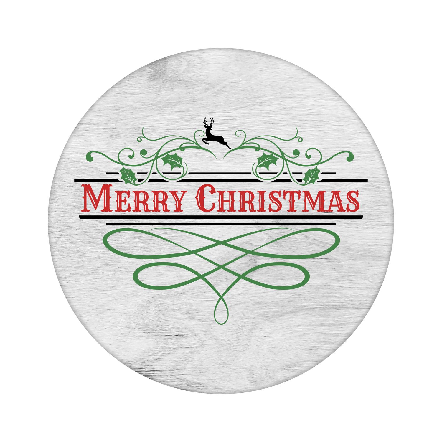 Merry Christmas Round Metal Sign