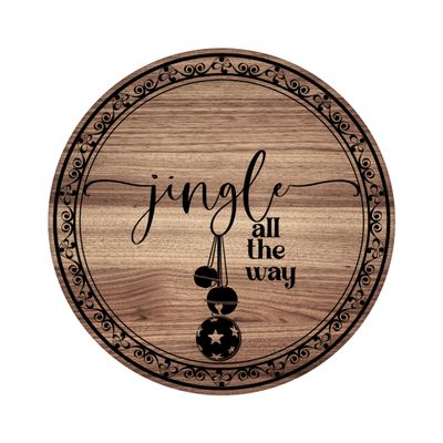 Jingle all the way Christmas Round Metal Sign