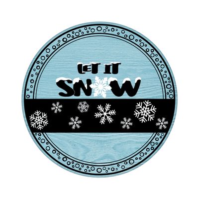Let it Snow Christmas Winter Round Metal Sign