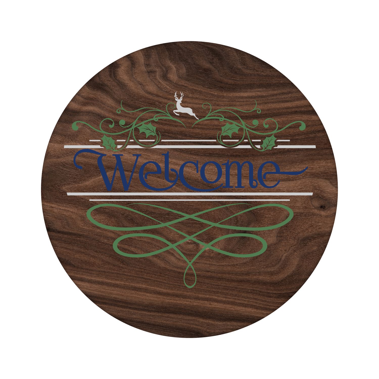 Welcome Christmas Round Metal Sign