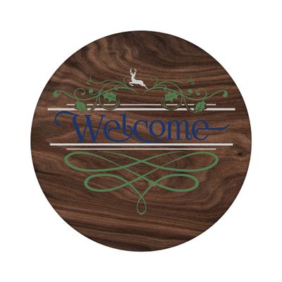 Welcome Christmas Round Metal Sign