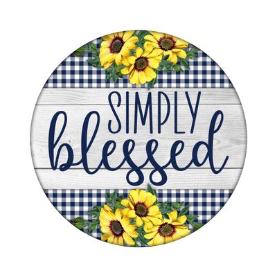 Simply Blessed Sunflowers Everyday Round Metal Sign