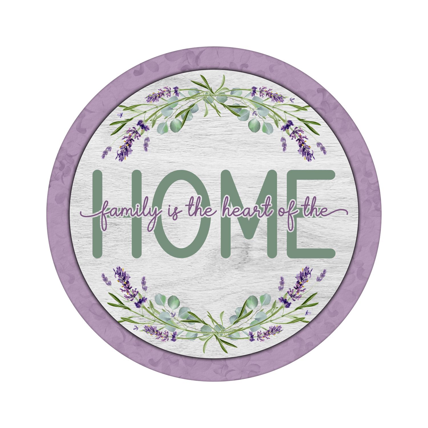 Family is the Heart of the Home Floral Everyday Round Metal Sign