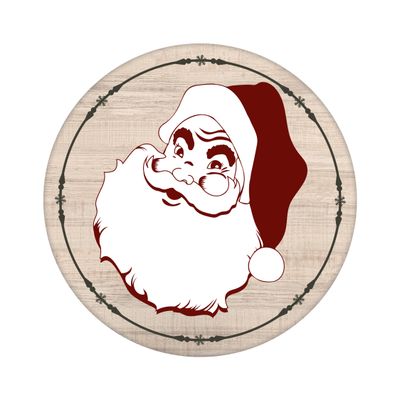 Classic Vintage Santa Claus Christmas Round Metal Sign