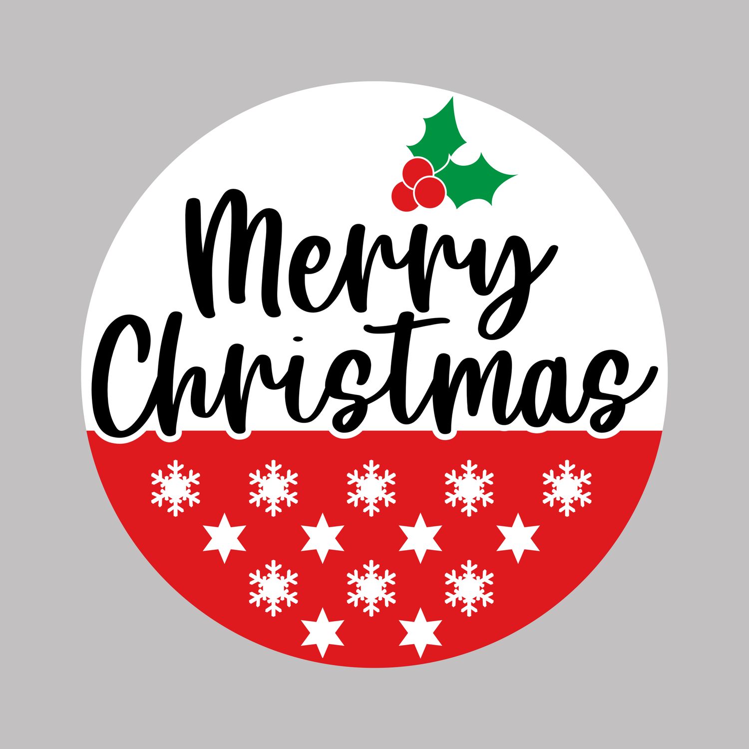 Merry Christmas Round Metal Sign