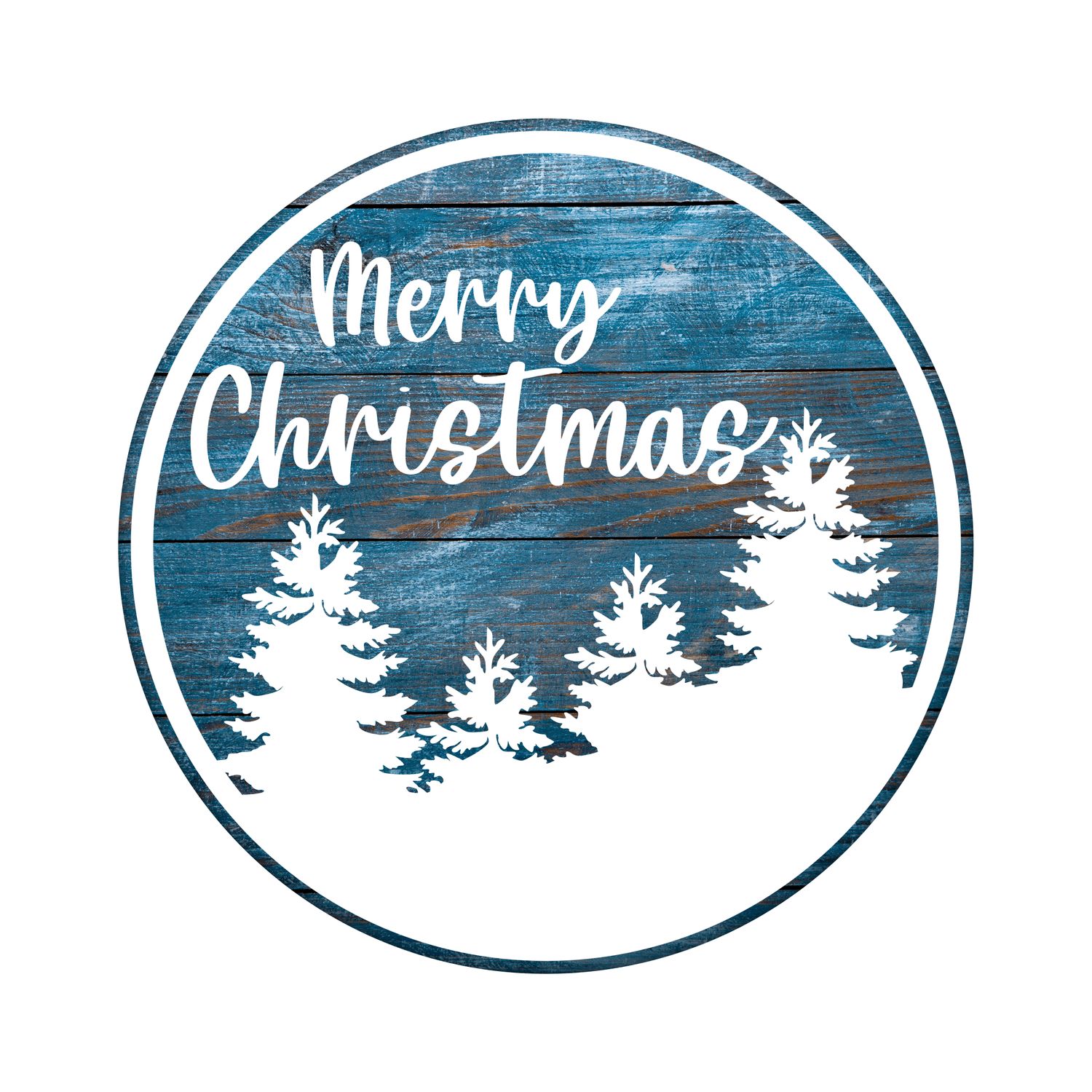 Merry Christmas Round Metal Sign