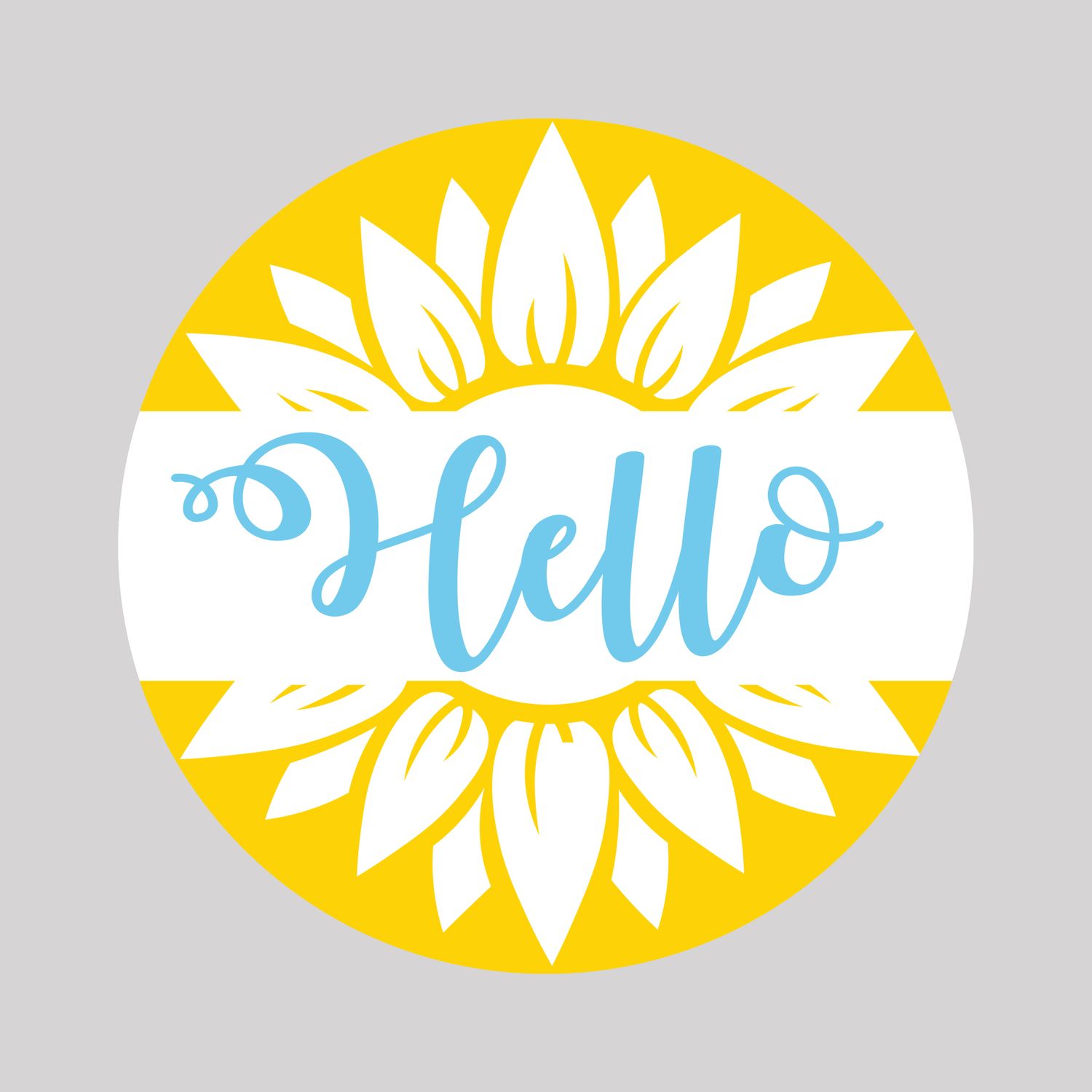 Hello Spring Flower Easter Round Metal Sign