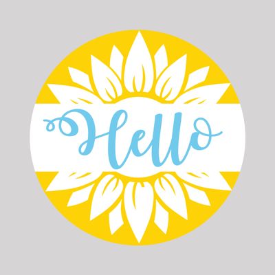 Hello Spring Flower Easter Round Metal Sign