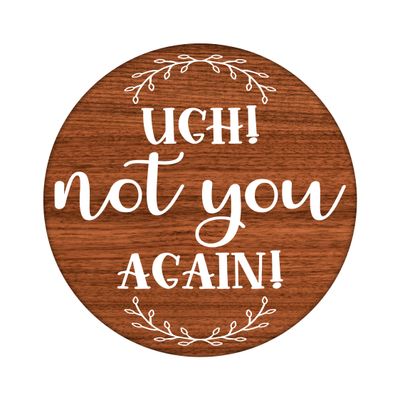 Ugh Not you Again Funny Sarcastic Round Metal Sign