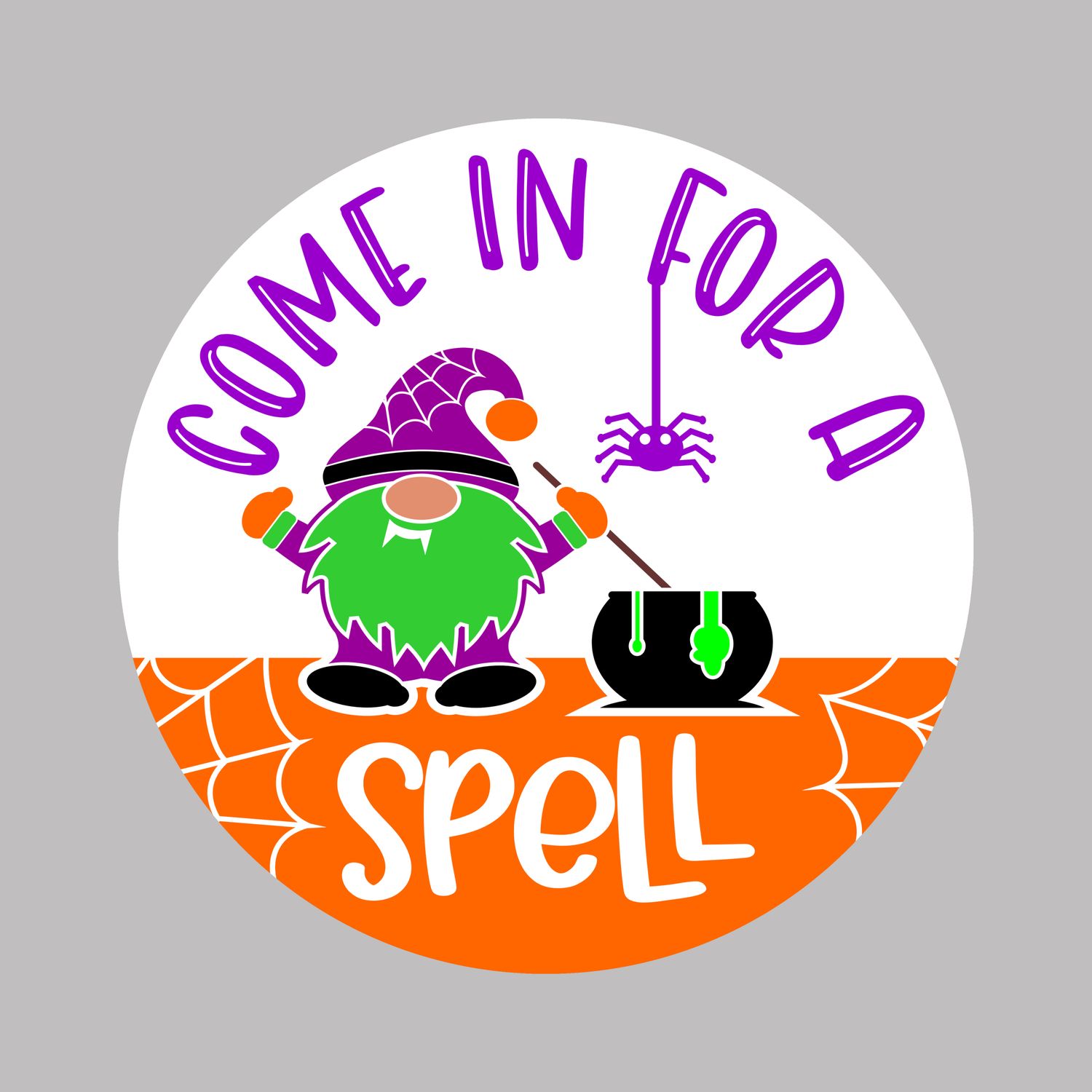 Come in for a Spell Gome Halloween Round Metal Sign
