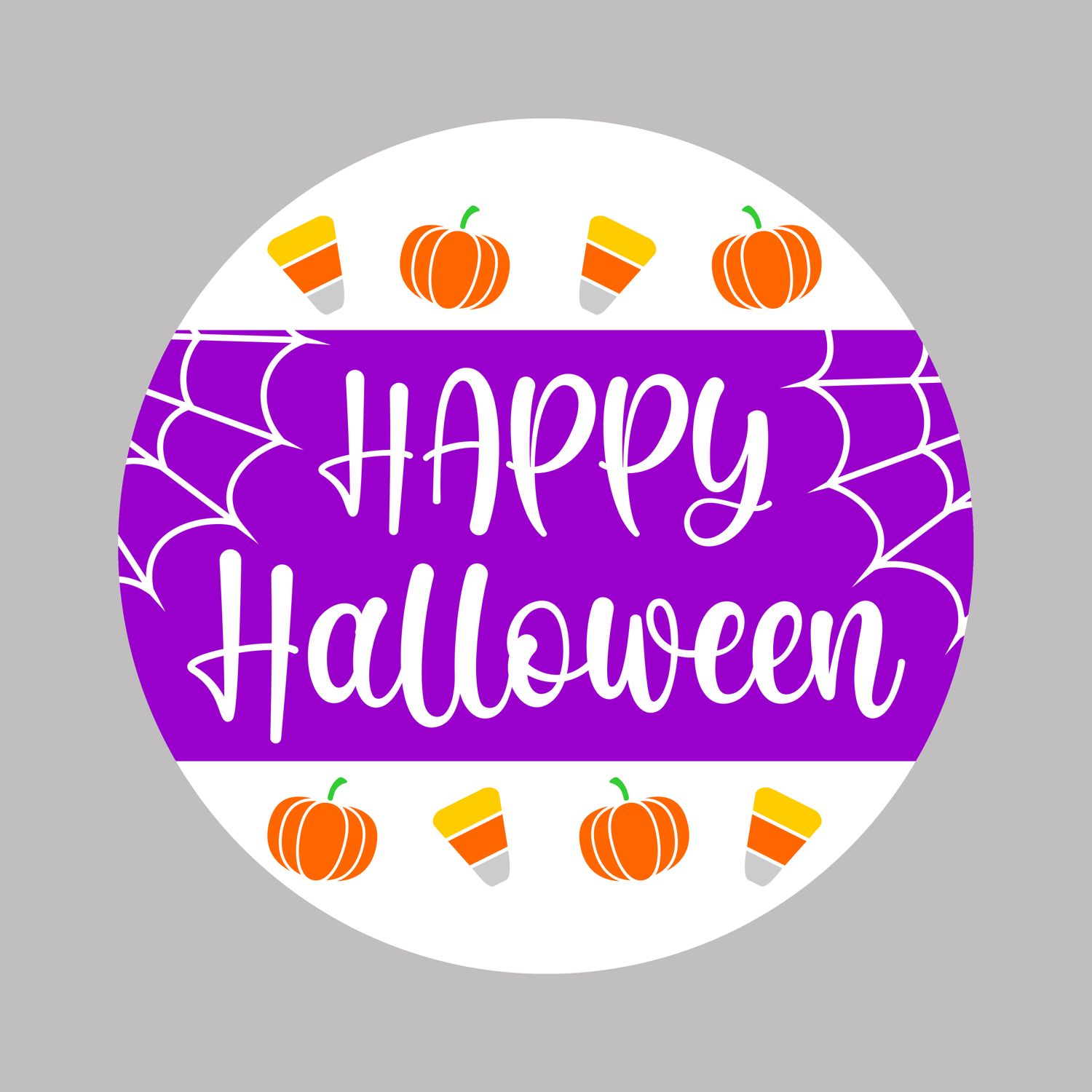 Happy Halloween Round Metal Sign