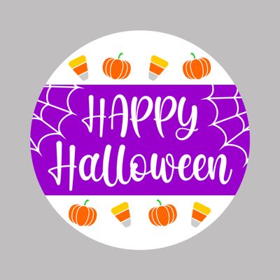 Happy Halloween Round Metal Sign