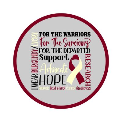 Head &amp; Neck Cancer Awareness Ribbon Round Metal Sign