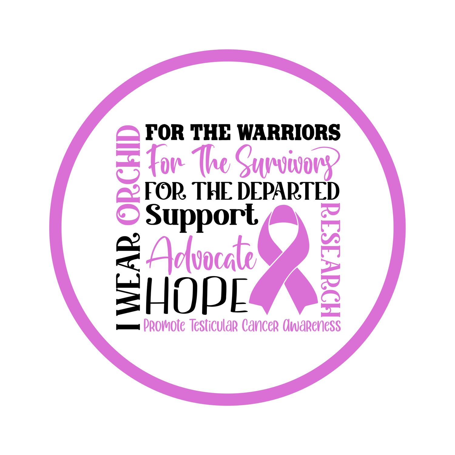 Testicular Cancer Awareness Ribbon Round Metal Sign