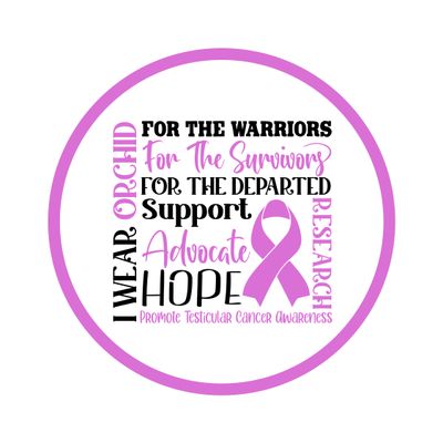 Testicular Cancer Awareness Ribbon Round Metal Sign