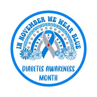 Diabetes Awareness Ribbon Round Metal Sign