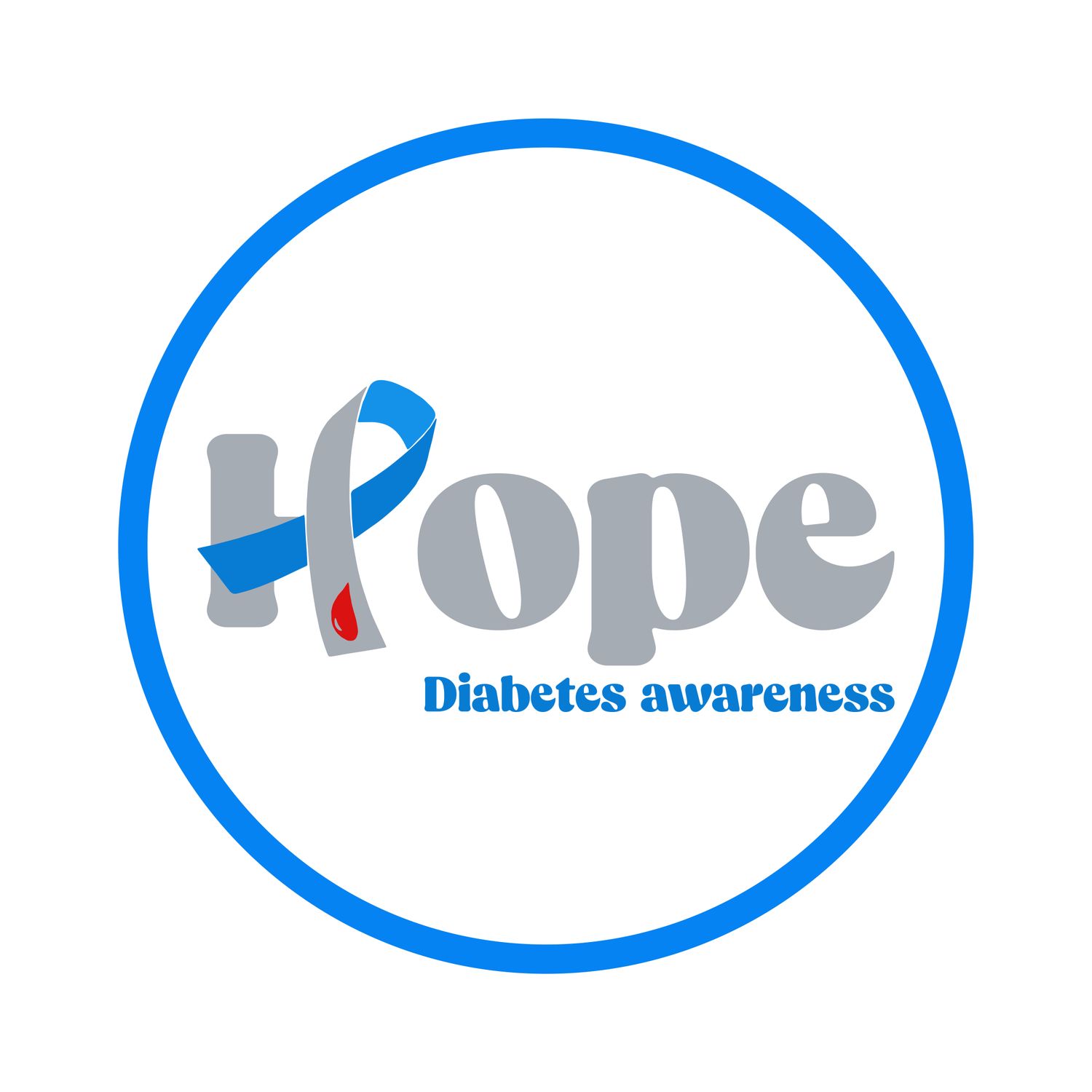Diabetes Awareness Ribbon Round Metal Sign