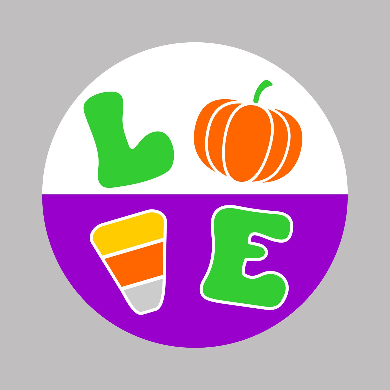 Love Pumpkin Candy Corn Halloween Round Metal Sign