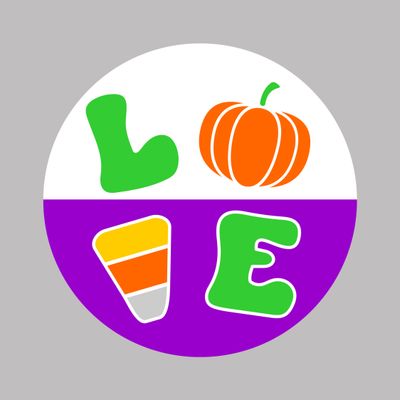 Love Pumpkin Candy Corn Halloween Round Metal Sign