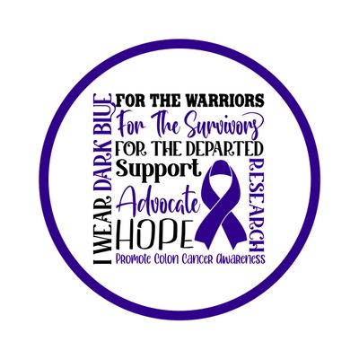 Colon Cancer Awareness Ribbon Round Metal Sign