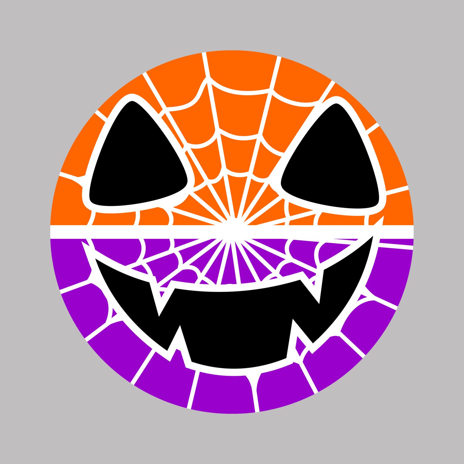 Spider Web Jack O Lantern Halloween Round Metal Sign