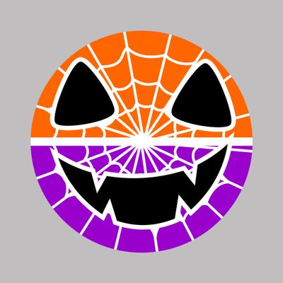 Spider Web Jack O Lantern Halloween Round Metal Sign