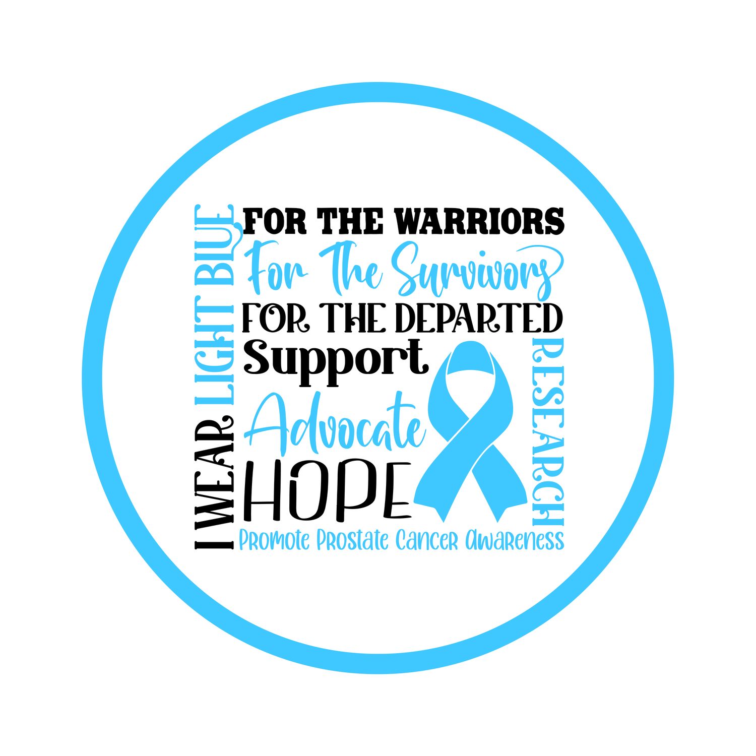 Prostate Cancer Awareness Ribbon Round Metal Sign