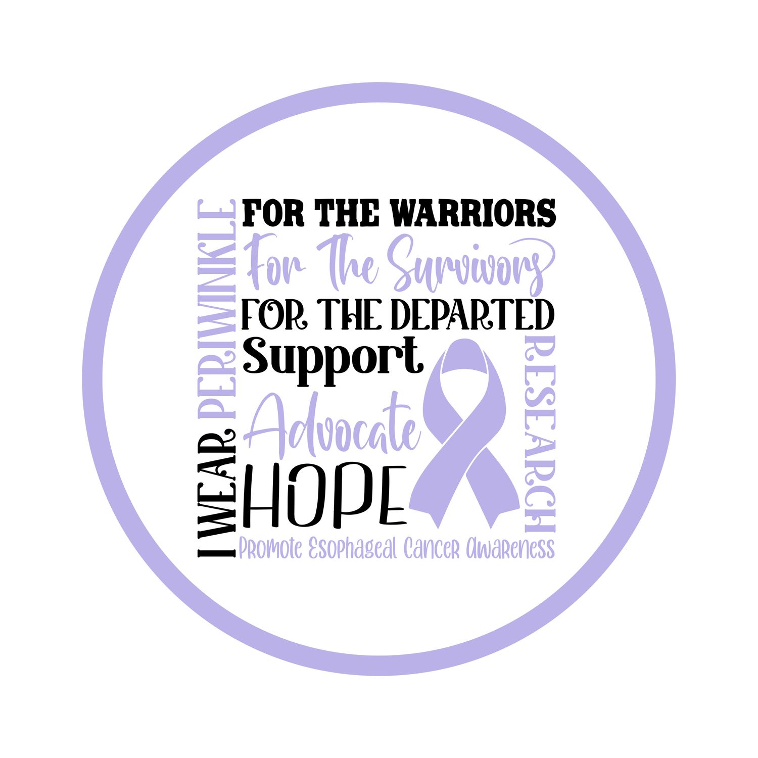 Esophageal Cancer Awareness Ribbon Round Metal Sign