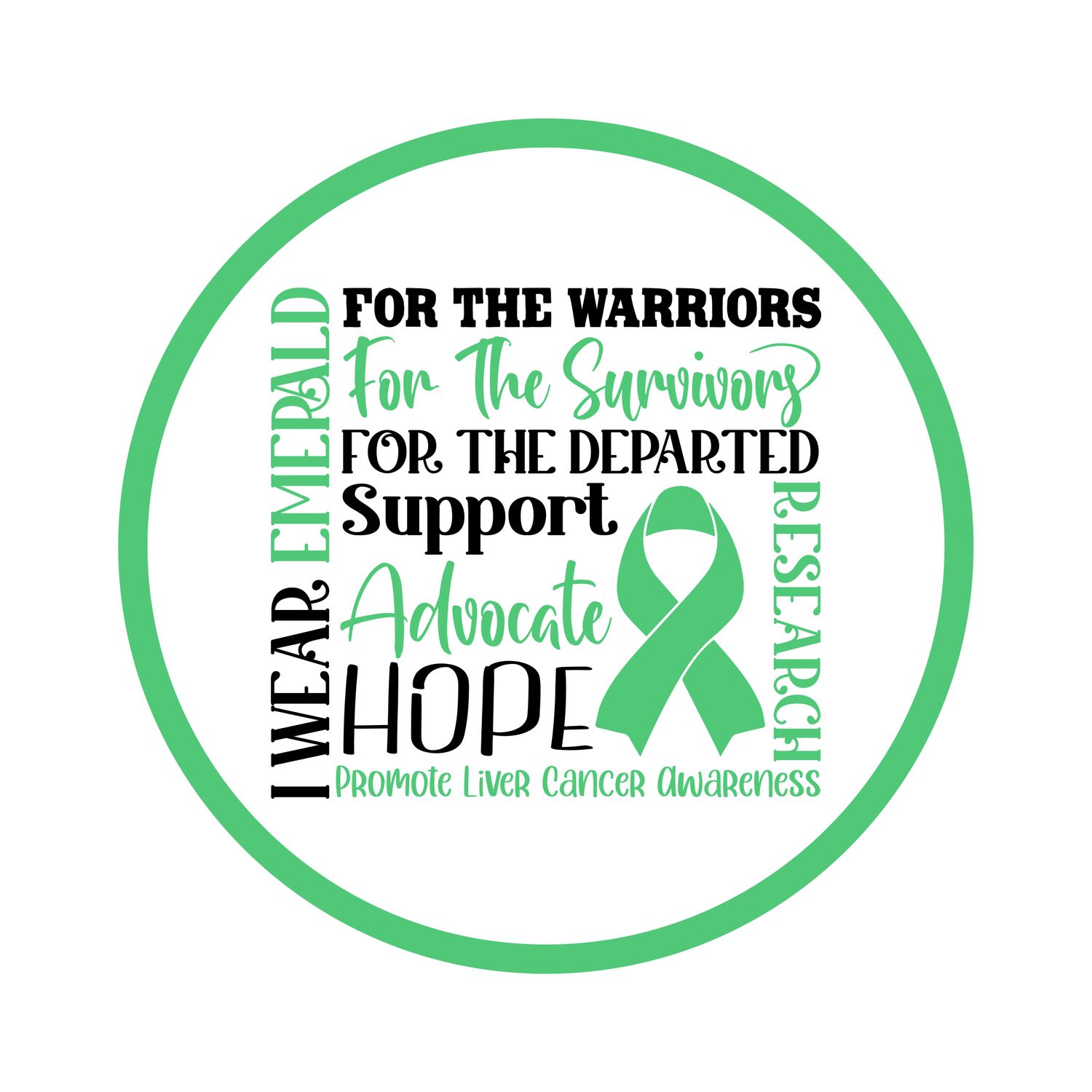 Liver Cancer Awareness Ribbon Round Metal Sign
