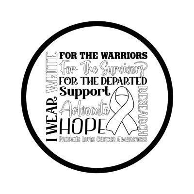 Lung Cancer Awareness Ribbon Round Metal Sign