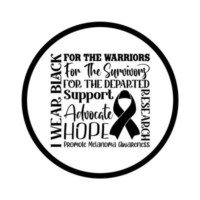 Melanoma Awareness Ribbon Round Metal Sign