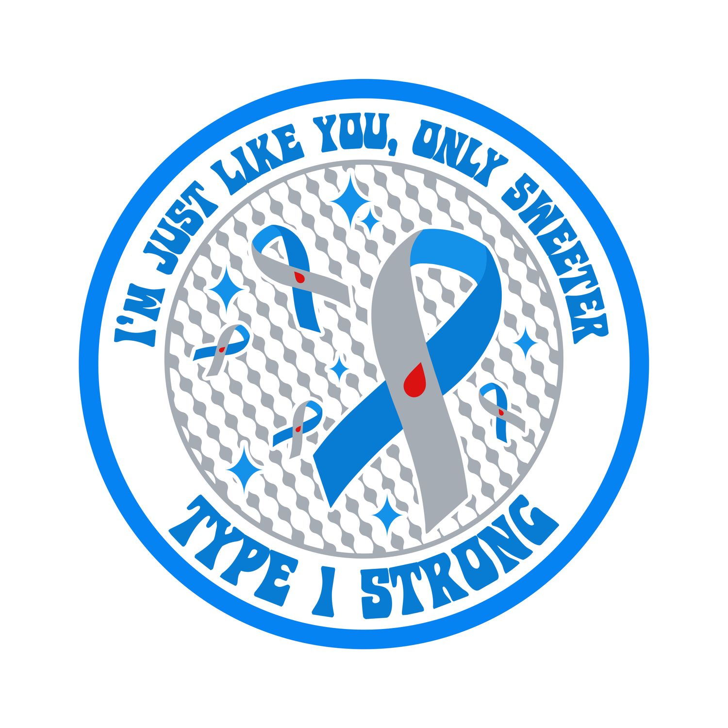 Diabetes Awareness Ribbon Round Metal Sign