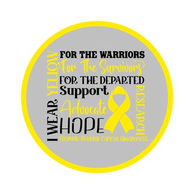 Bladder Cancer Awareness Ribbon Round Metal Sign