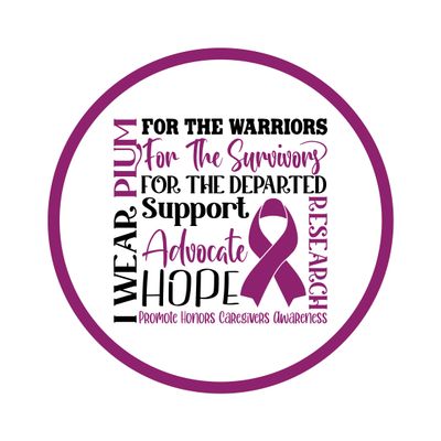 Honors Caregivers Awareness Ribbon Round Metal Sign