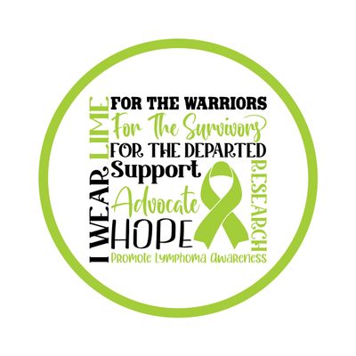 Lymphoma Awareness Ribbon Round Metal Sign