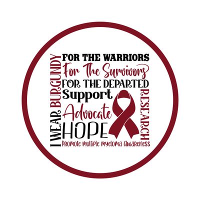 Multiple Myeloma Awareness Ribbon Round Metal Sign