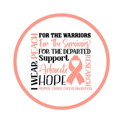 Uterine Cancer Awareness Ribbon Round Metal Sign